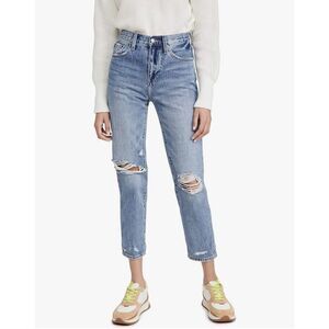 Pistola Womens Medium Wash Blue High-Rise Distressed Straight Jeans Size 31